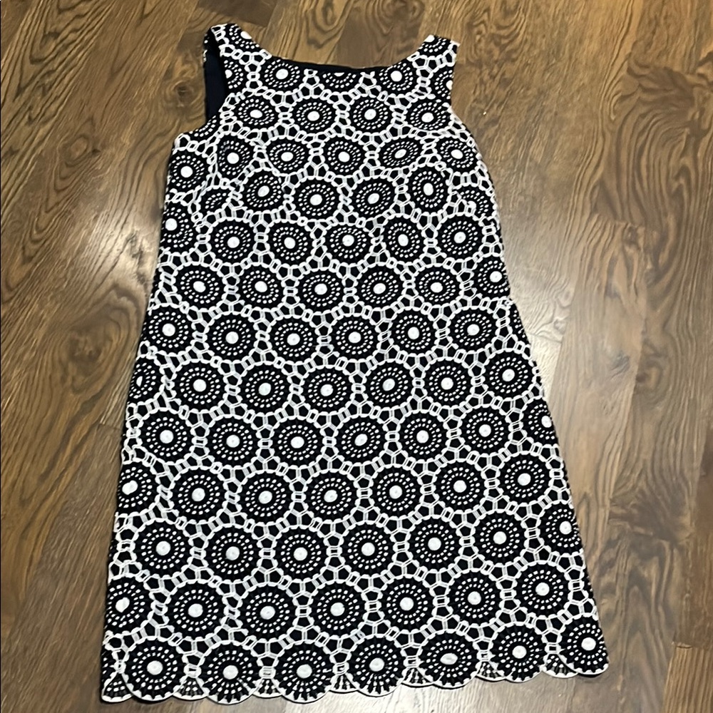 Navy and White Patterned Women's Skirt